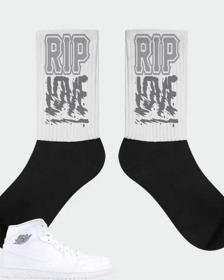 Air Jordan 1 Mid Cool Grey Matching Socks