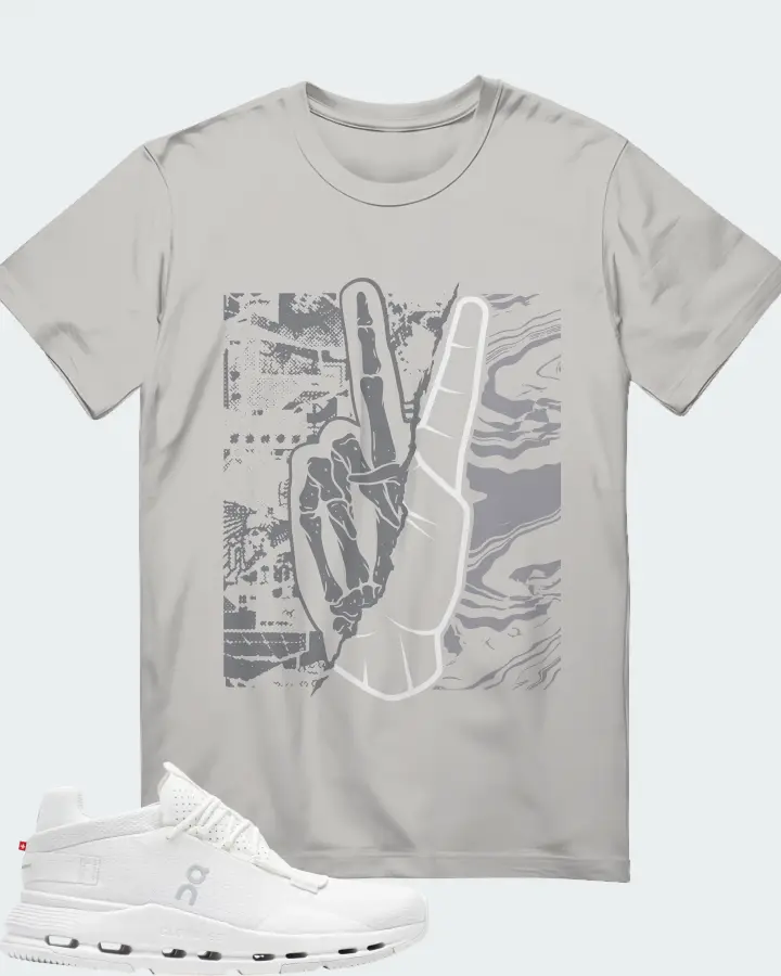 On Running Cloudnova 2 All White Sneaker Matching Grey T-Shirt - Peace of mind