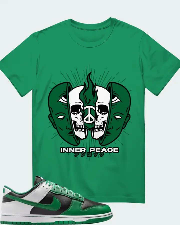 Nike Dunk Low Retro Black White Clover Matching T-Shirt
