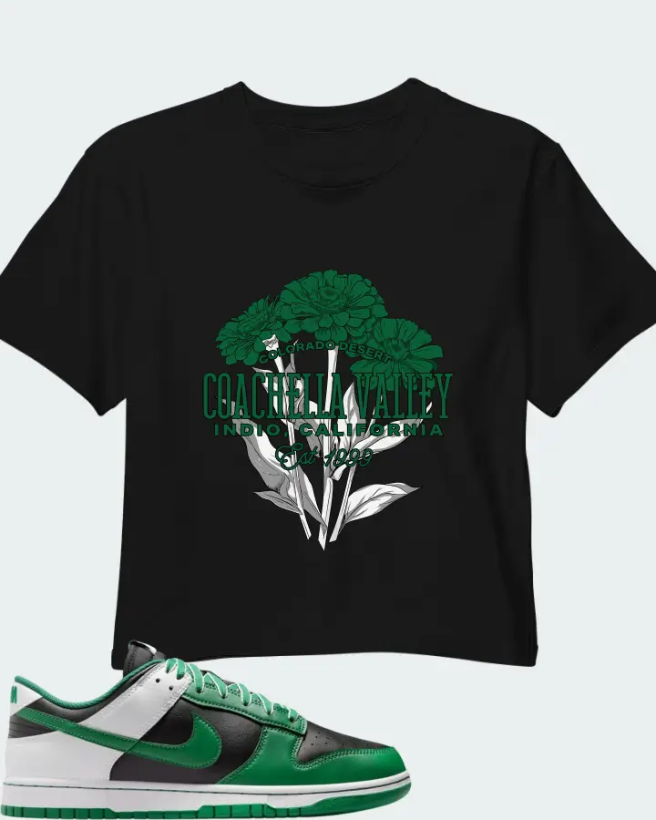 Nike Dunk Low Retro Black White Clover Matching Crop Top
