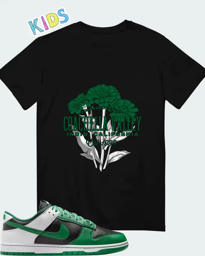 Nike Dunk Low Retro Black White Clover Matching Kid's T-Shirt
