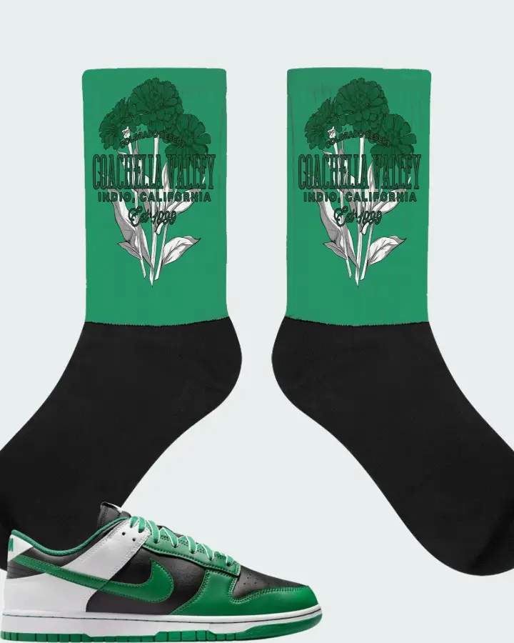 Nike Dunk Low Retro Black White Clover Matching Socks
