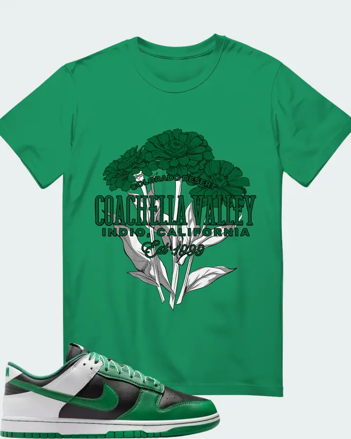 Nike Dunk Low Retro Black White Clover Matching T-Shirt