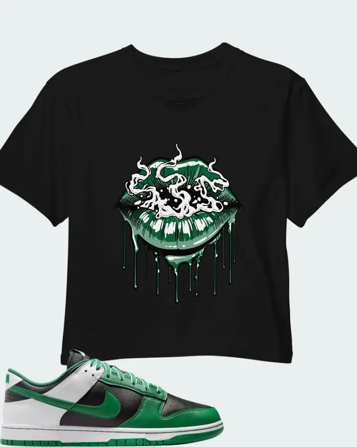 Nike Dunk Low Retro Black White Clover Matching Crop Top