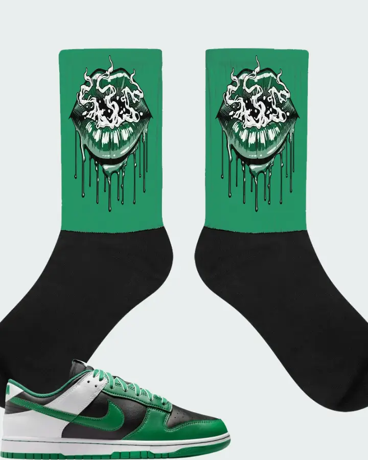 Nike Dunk Low Retro Black White Clover Matching Socks