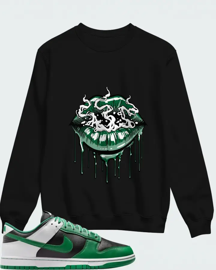 Nike Dunk Low Retro Black White Clover Matching Sweatshirt