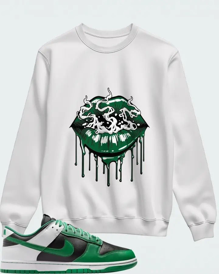 Nike Dunk Low Retro Black White Clover Matching Sweatshirt