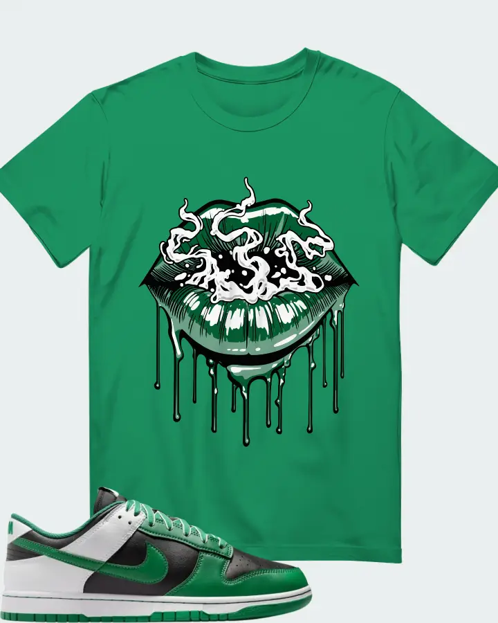 Nike Dunk Low Retro Black White Clover Matching T-Shirt
