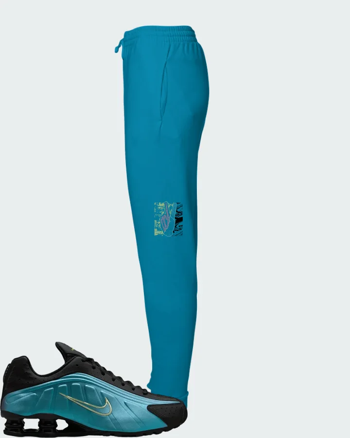 Nike Shox R4 Sapphire Pencil Point Black Matching Joggers