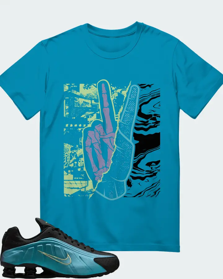 Nike Shox R4 Sapphire Pencil Point Black Matching T-Shirt