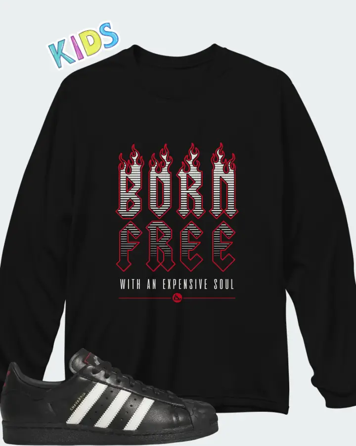 Willy Chavarria x adidas Superstar Core Black Off White Matching Kid's Long Sleeve T-Shirt