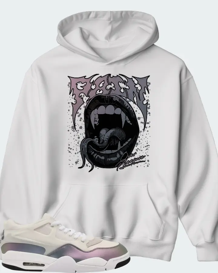 Jordan 4 RM Phantom Black White Matching Hoodie