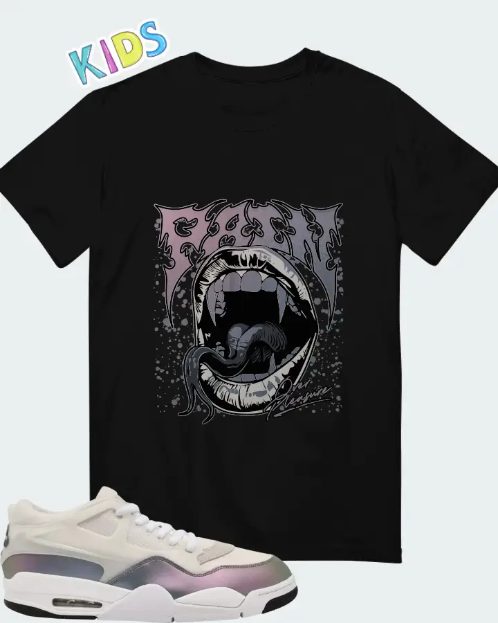 Jordan 4 RM Phantom Black White Matching Kid's T-Shirt