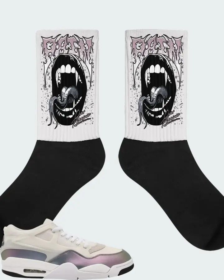 Jordan 4 RM Phantom Black White Matching Socks