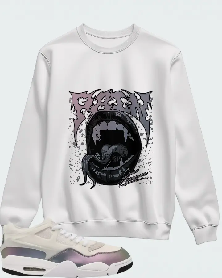 Jordan 4 RM Phantom Black White Matching Sweatshirt
