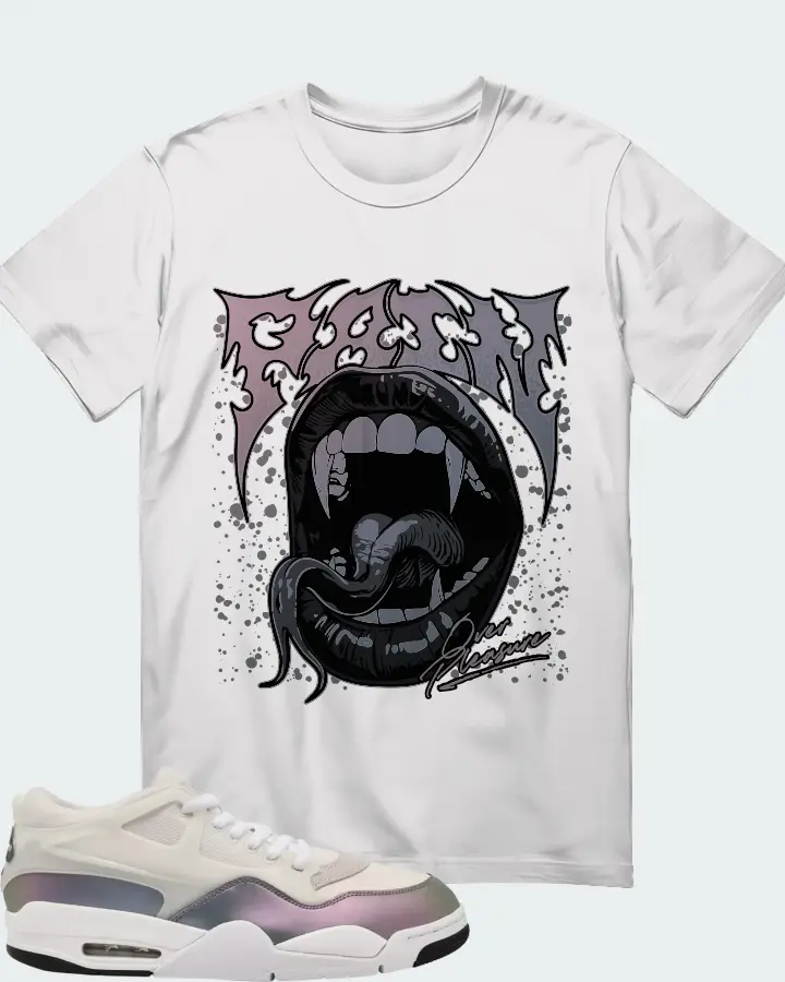 Jordan 4 RM Phantom Black White Matching T-Shirt