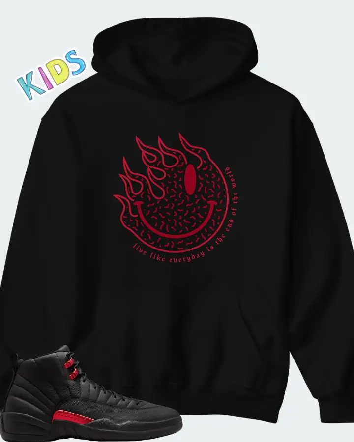 Air Jordan 12 Retro Bloodline Matching Kid's Hoodie
