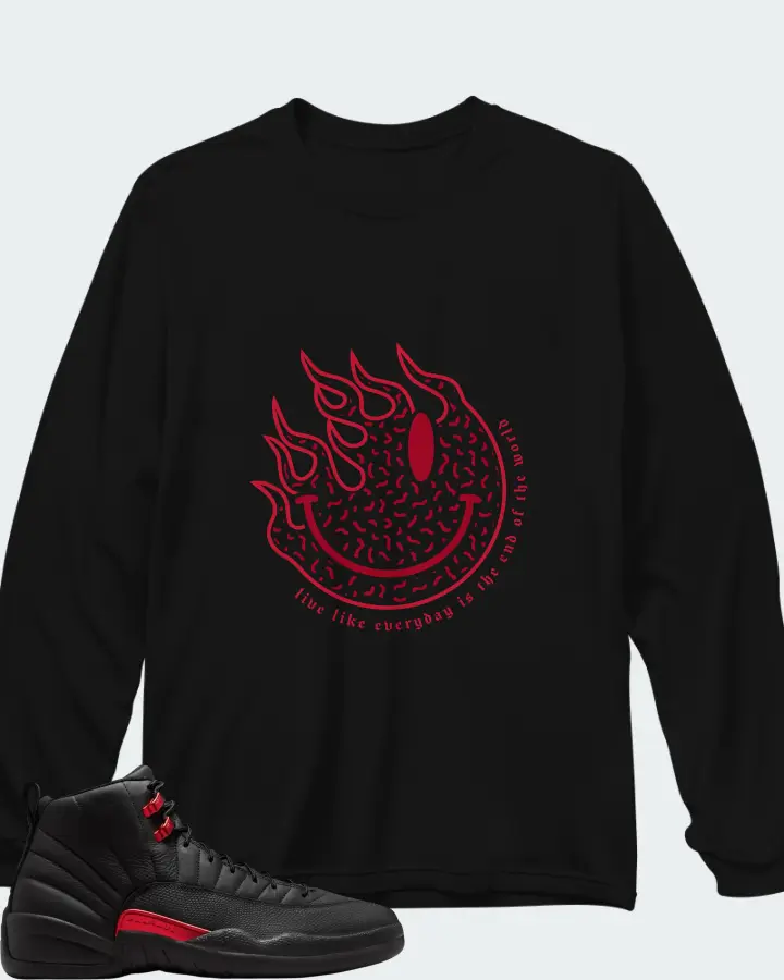 Air Jordan 12 Retro Bloodline Matching Long Sleeve T-Shirt
