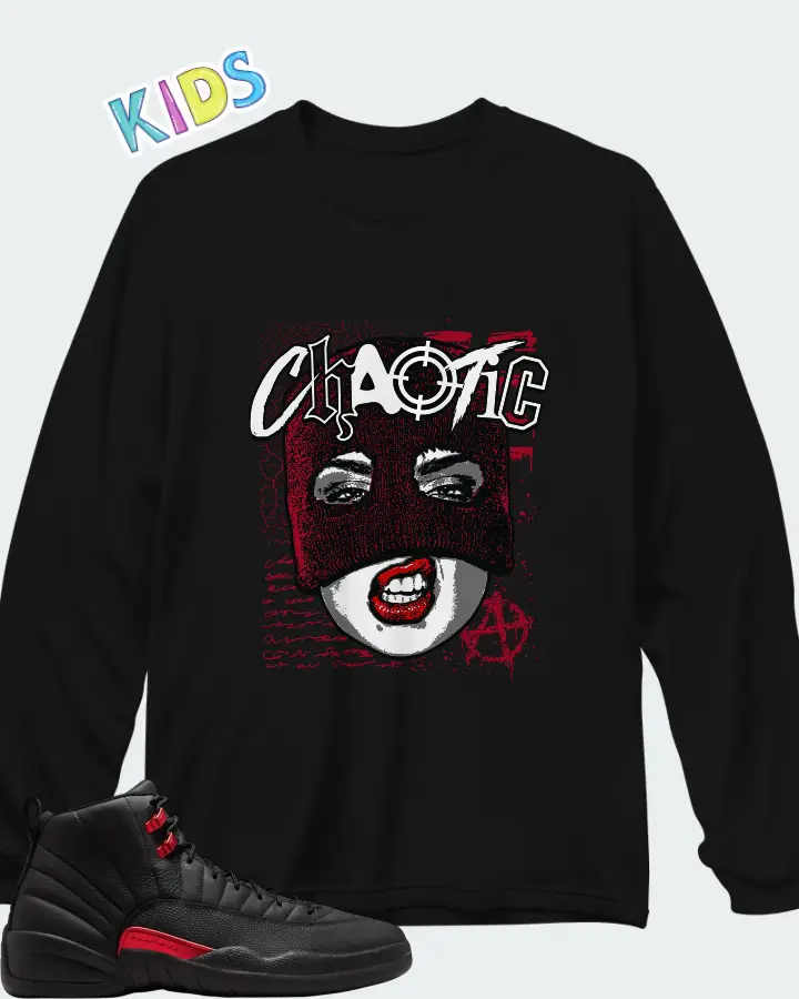 Air Jordan 12 Retro Bloodline Matching Kid's Long Sleeve T-Shirt