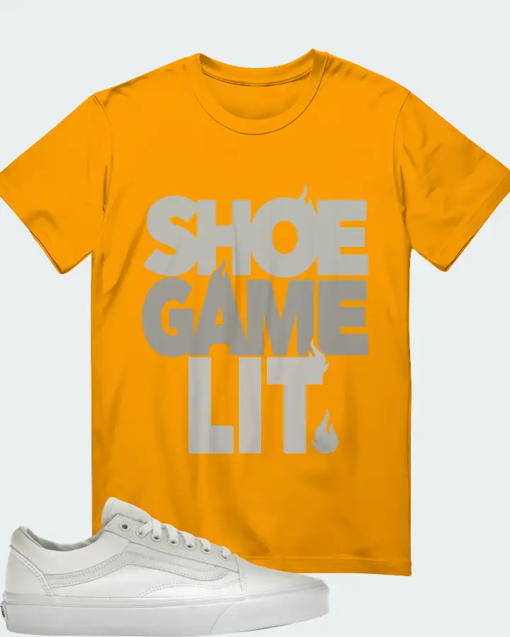 Vans Old Skool Sneaker Matching Gold T-Shirt - Shoe Game Lit Classic