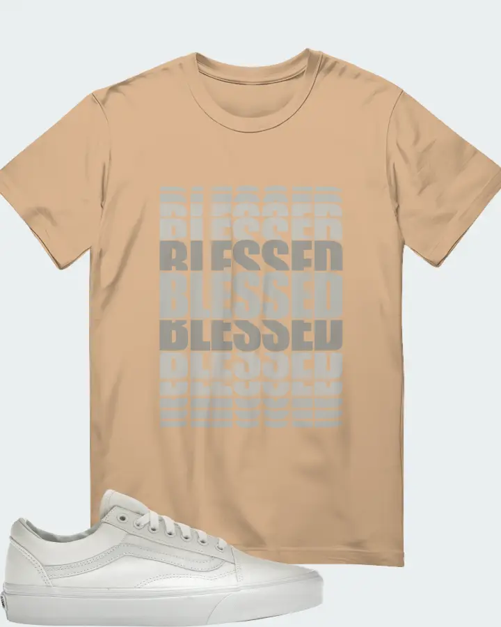 Vans Old Skool Sneaker Matching Cream T-Shirt - BLESSED Many Times