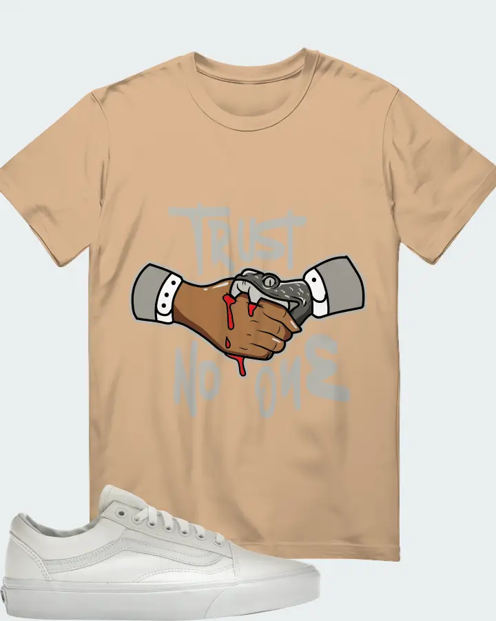 Vans Old Skool Sneaker Matching Cream T-Shirt - Trust No One