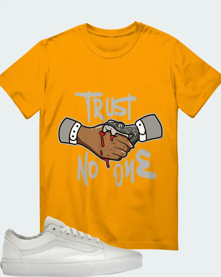 Vans Old Skool Sneaker Matching Gold T-Shirt - Trust No One