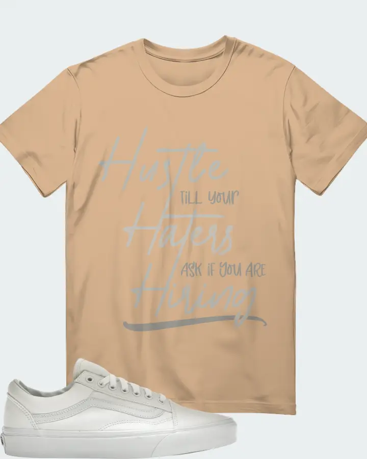 Vans Old Skool Sneaker Matching Cream T-Shirt - HUSTLE TILL YOUR HATERS ASK