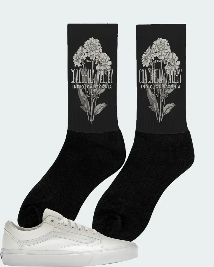 Vans Old Skool Sneaker Matching Black Socks (Coachella Valley) - View 3