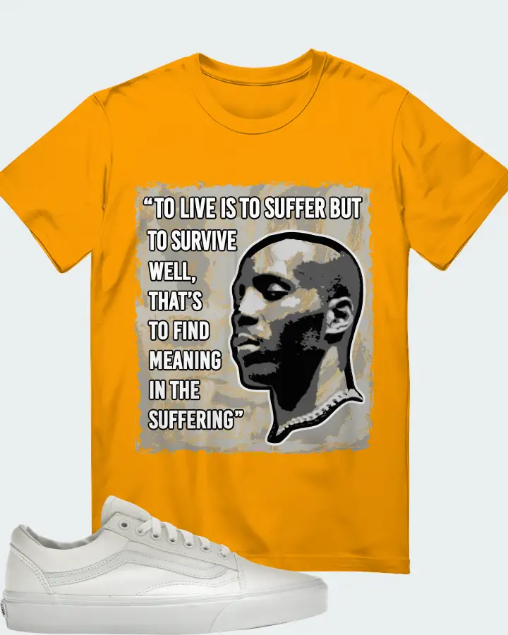 Vans Old Skool Sneaker Matching Gold T-Shirt - DMX Suffer Quote