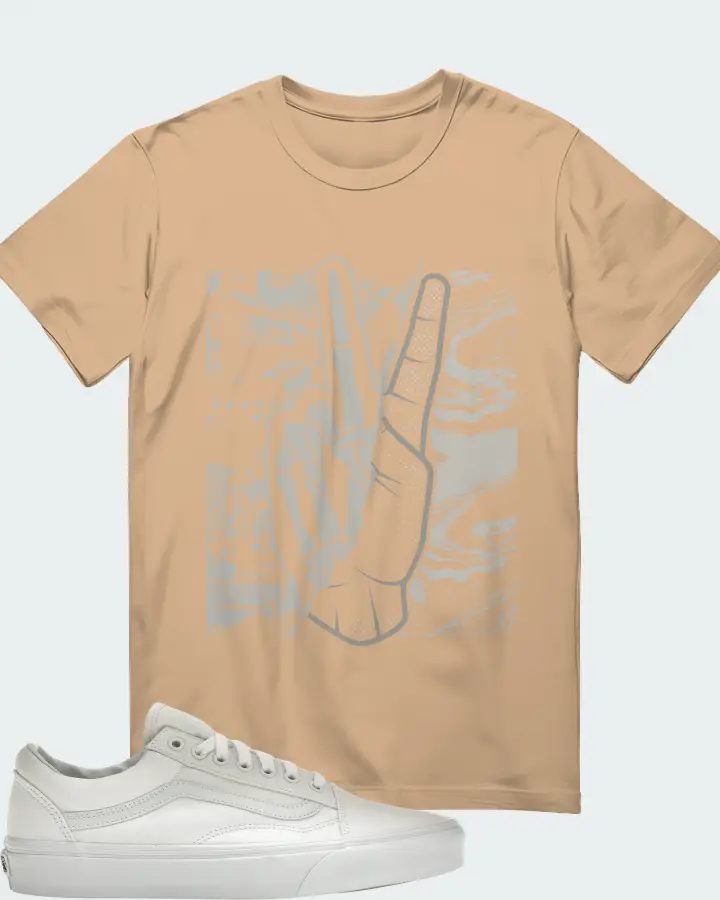 Vans Old Skool Sneaker Matching Cream T-Shirt - Peace of mind