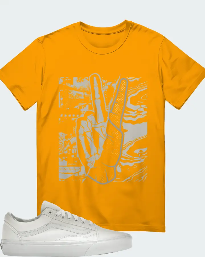 Vans Old Skool Sneaker Matching Gold T-Shirt - Peace of mind
