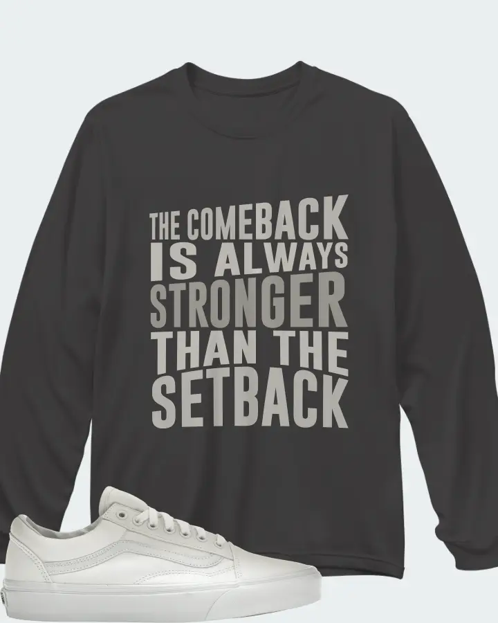 Vans Old Skool Sneaker Matching Dark Grey Long Sleeve T-Shirt - The Comeback