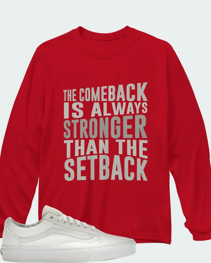 Vans Old Skool Sneaker Matching Red Long Sleeve T-Shirt - The Comeback