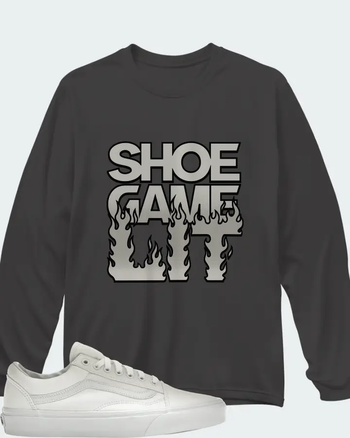 Vans Old Skool Sneaker Matching Dark Grey Long Sleeve T-Shirt - Shoe Game Lit Refreshed