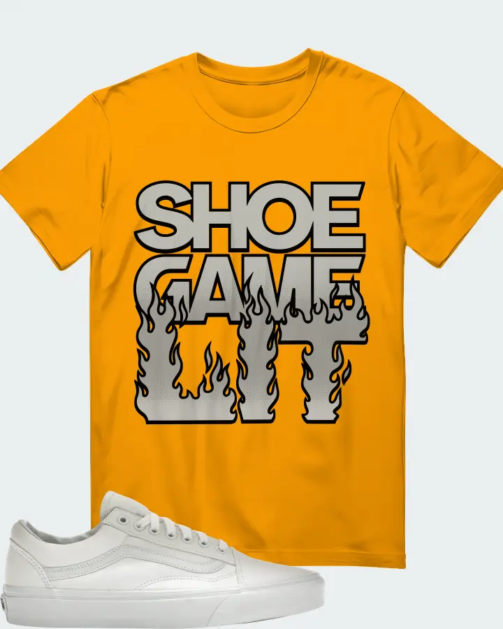 Vans Old Skool Sneaker Matching Gold T-Shirt - Shoe Game Lit Refreshed