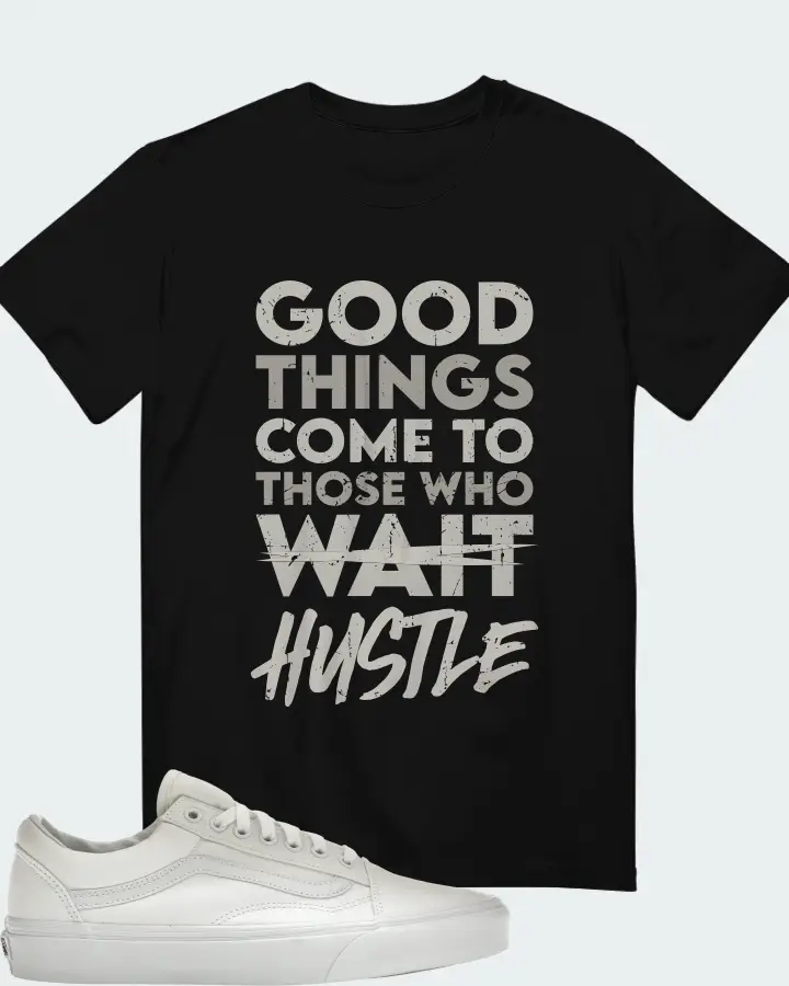 Vans Old Skool Sneaker Matching Black Kid's T-Shirt - Good Things Come
