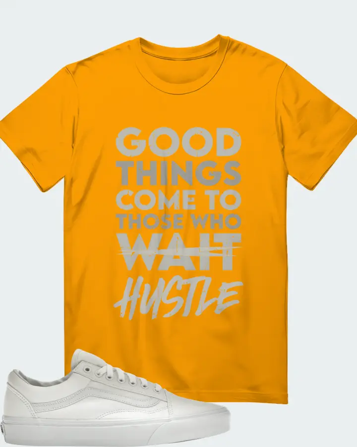 Vans Old Skool Sneaker Matching Gold T-Shirt - Good Things Come
