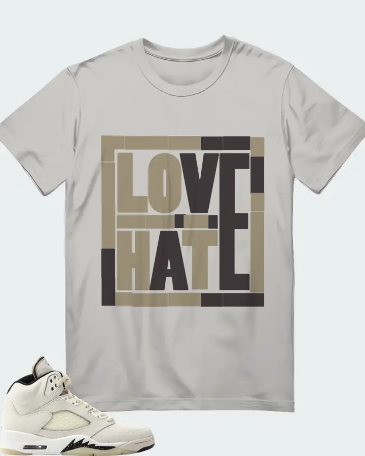 Jordan 5 Retro SE Sail Sneaker Matching Grey T-Shirt - Love Over Hate