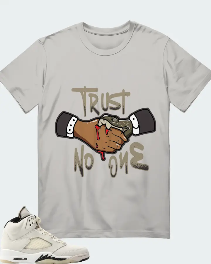 Jordan 5 Retro SE Sail Sneaker Matching Grey T-Shirt - Trust No One