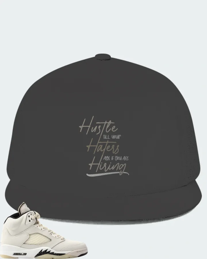 Jordan 5 Retro SE Sail Sneaker Matching Dark Grey Hat - HUSTLE TILL YOUR HATERS ASK
