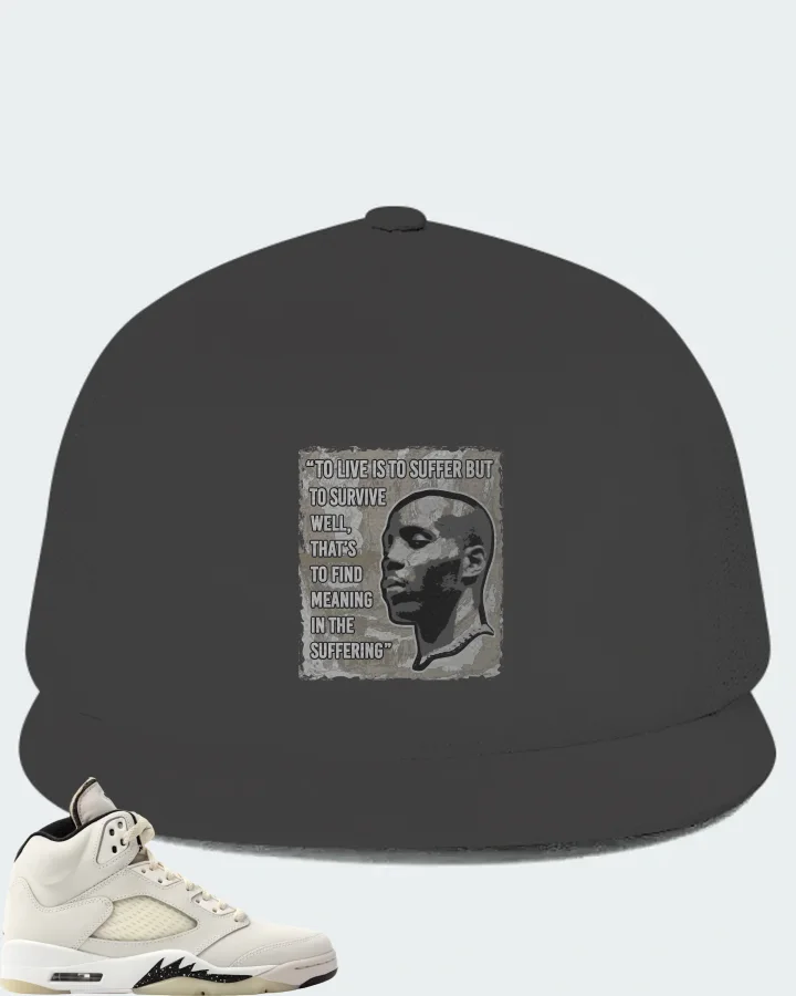 Jordan 5 Retro SE Sail Sneaker Matching Dark Grey Hat - DMX Suffer Quote
