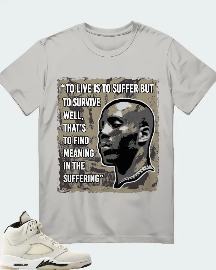 Jordan 5 Retro SE Sail Sneaker Matching Grey T-Shirt - DMX Suffer Quote
