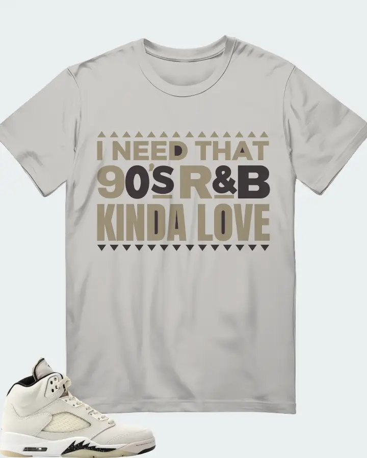 Jordan 5 Retro SE Sail Sneaker Matching Grey T-Shirt - I Need That 90s R&B Kinda Love