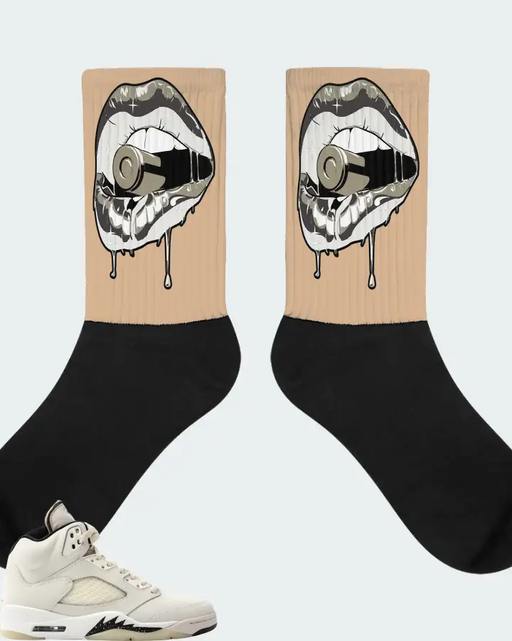 Jordan 5 Retro SE Sail Sneaker Matching Cream Socks - Kiss of Death