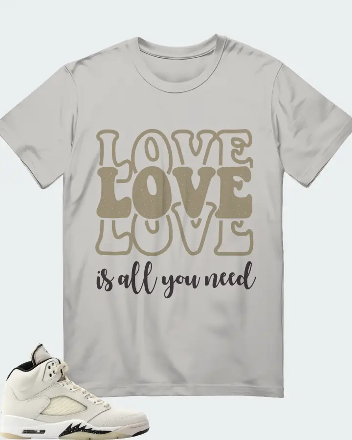 Jordan 5 Retro SE Sail Sneaker Matching Grey T-Shirt - Love is all you need