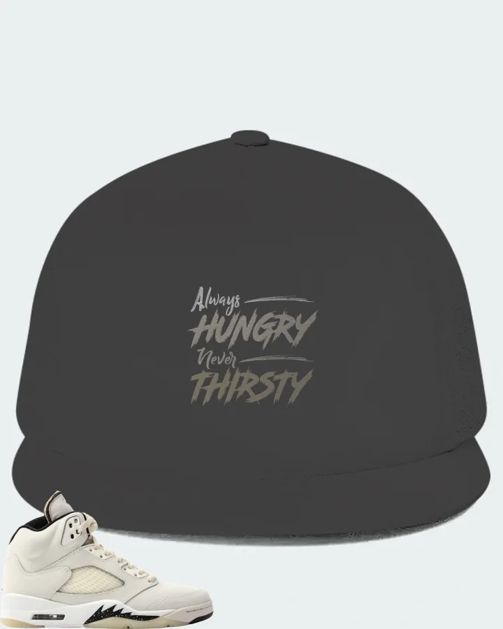 Jordan 5 Retro SE Sail Sneaker Matching Dark Grey Hat - Always HUNGRY Never THIRSTY