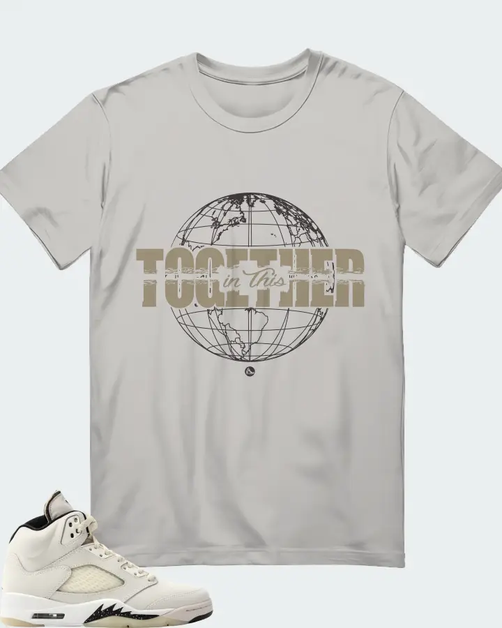 Jordan 5 Retro SE Sail Sneaker Matching Grey T-Shirt - in this TOGETHER