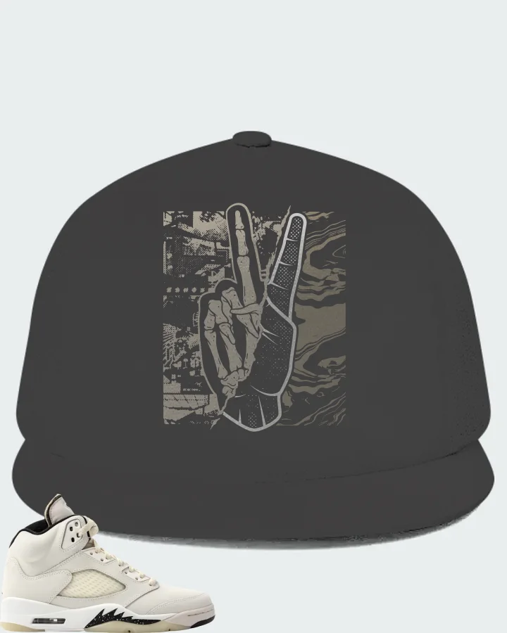 Jordan 5 Retro SE Sail Sneaker Matching Dark Grey Hat - Peace of mind
