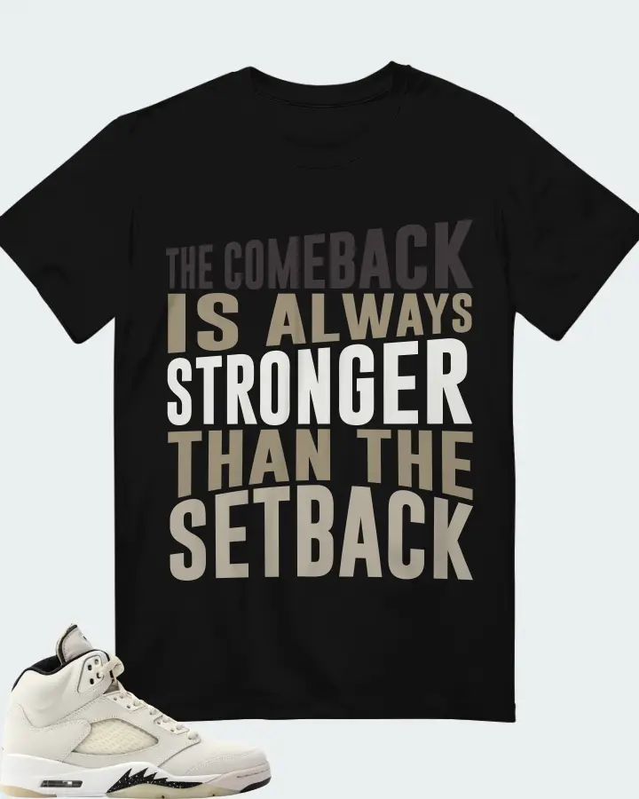 Jordan 5 Retro SE Sail Sneaker Matching Black T-Shirt - The Comeback